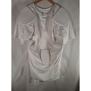 TUOY Men Padded Compression Shirt White 3XL Football Rib Chest Guard 3014T-W-USA